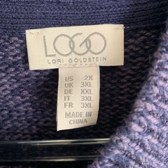 LOGO Lori Goldstein Sweater Knit Woven Trim Vest - Picture 3 of 5